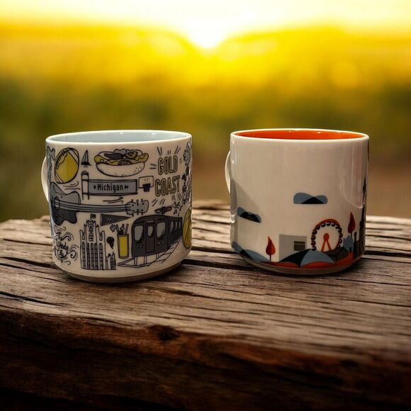 Starbucks CHICAGO Mug Pair – Been There Series & You Are Here Series –14oz – EUC - Picture 6 of 9